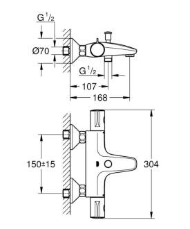 GROHE GROHTHERM 800 vanová termostatická baterie 34567000