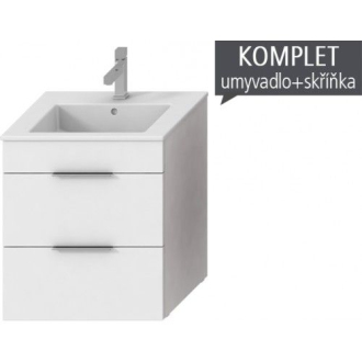 JIKA Cube skříňka 2zás+umyv.55 bílá, úchytky antracit H4536121763001