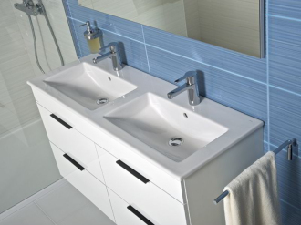 JIKA Cube skříňka 4zás+umyv.120 bílá, úchytky antracit H4536621763001