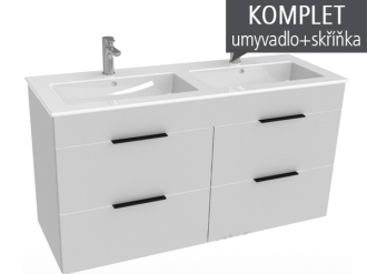JIKA Cube skříňka 4zás+umyv.120 bílá, úchytky antracit H4536621763001