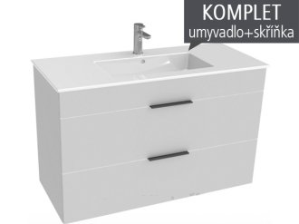 JIKA Cube skříňka 2zás+umyv.100 bílá, úchytky antracit H4536521763001