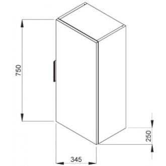 JIKA Cube skříňka střední bílá, úchytky antracit H4537111763001