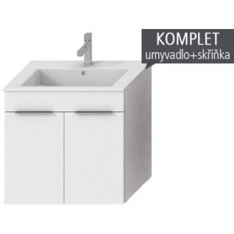 JIKA Cube skříňka 2dveře,umyv 65 bílá, úchytky antracit H4536011763001