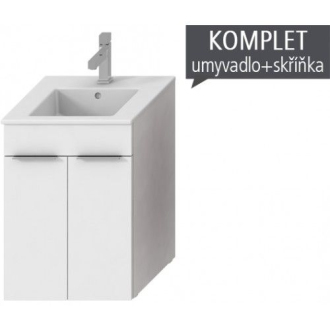 JIKA Cube skříňka 2dveře+umýv.45 bílá, úchytky antracit H4536211763001