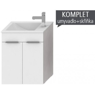 JIKA Cube skříňka 2dveře+umyv.50 bílá, úchytky antracit H4536411763001