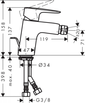 Hansgrohe HG248 / MY SPORT bidetová s výpustí  SIKOBHGMS235