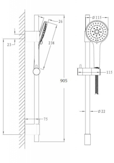 SIKO sprchový set, kulatý, 90cm SIKOBSSSK91