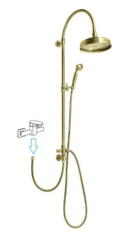VANITY SET066 sprchový sloup k napojení na baterii, retro, BRONZ