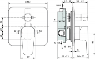 Ideal Standard ESLA A6947AA vanová podomítková baterie