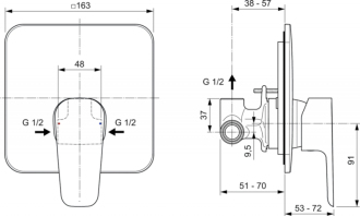 Ideal Standard ESLA A6946AA sprchová podomítková baterie