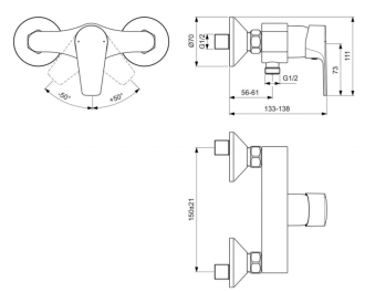 Ideal Standard ESLA BC228AA sprchová baterie bez příslušenství