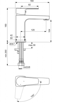 Ideal Standard ESLA BC223AA umyvadlová baterie bez výpusti