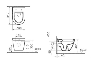 VITRA S50 WC závěsné 54 cm 5955-003-0101