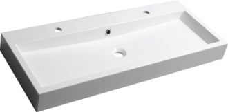 ORINOKO umyvadlo 100x42cm, 2 otvory pro baterii, litý mramor, bílá