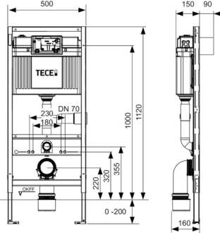 TECE splachovací modul s odsáváním pachů 9.300.003
