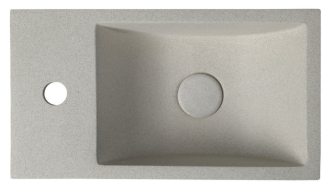 CREST L AR410  betonové umyvadlo včetně výpusti, 40x22 cm, bílý pískovec