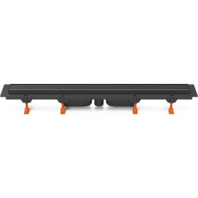 Podlahový linear. žlab černý 650 mm, spodní D40, Klasik/floor černá CH 650/S40 KC