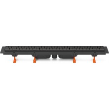 Podlahový linear. žlab černý 650 mm, spodní D40, Medium černá CH 650/S40 MC