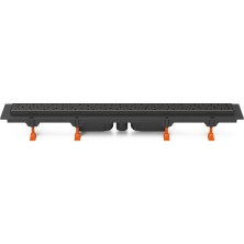 Podlahový linear. žlab černý 950 mm, spodní D40, Square černá CH 950/S40 SC