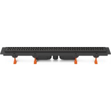 Podlahový linear. žlab černý 650 mm, spodní D40, Harmony černá CH 650/S40 HC