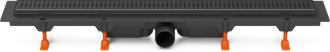 Podlahový linear. žlab černý 850 mm, boční D50, Basic černá CH 850/50 BC