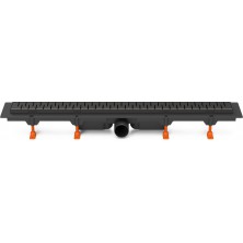 Podlahový linear. žlab černý 650 mm, boční D50, Medium černá CH 650/50 MC