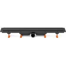 Podlahový linear. žlab černý 650 mm, boční D50, Klasik/floor černá CH 650/50 KC