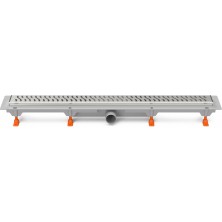 Podlahový linear. žlab 650 mm,boční D40,harmony mat s nerez. rámečkem CH 650 HN 1