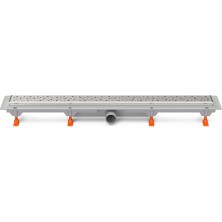 Podlahový linear. žlab 950 mm,boční D40,square mat s nerez. rámečkem CH 950 SN 1