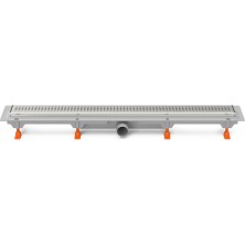 Podlahový linear. žlab 650 mm,boční D40,basic mat s nerez. rámečkem CH 650 BN 1