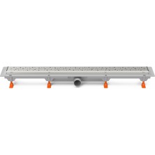 Podlahový linear. žlab 950 mm,boční D40,drops lesk s nerez. rámečkem CH 950 DN