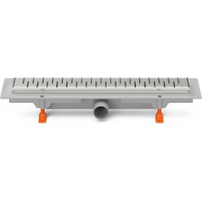 Podlahový linear. žlab 550 mm,boční D40,medium mat s nerez. rámečkem CH 550 MN 1