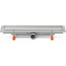 Podlahový linear. žlab 350 mm,boční D40,klasik/floor lesk s nerez. rámečkem CH 350 KN