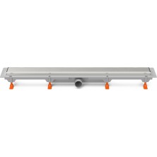 Podlahový linear. žlab 650 mm,boční D40,klasik/floor lesk s nerez. rámečkem CH 650 KN