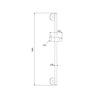 Mereo Posuvný držák sprchy 60 cm, nerez/plast/chrom CB910A