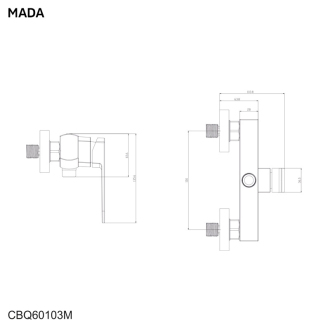 Mereo Mada sprchová baterie nástěnná 150 mm bez příslušenství CBQ60103M