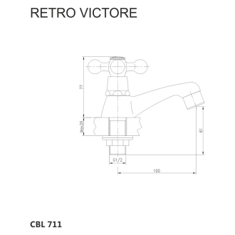 Mereo Retro Viktorie umyvadlový kohoutek stojánkový CBL711