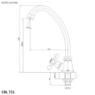 Mereo Retro Viktorie dřezový kohoutek stojánkový CBL721