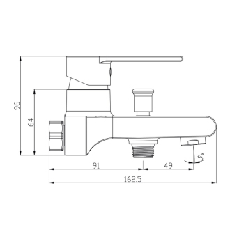 Mereo Dita vanová baterie nástěnná 150 mm, bez příslušenství CBE90103D