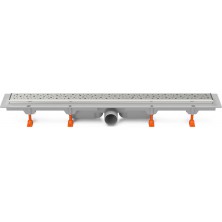Podlahový linear. žlab 950 mm,boční D50,square lesk,nerez rámeček CH 950/50 SN