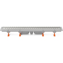 Podlahový linear. žlab 650 mm,spodní D40,medium mat,nerez rámeček CH 650/S40 MN 1