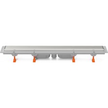Podlahový linear. žlab 650 mm,spodní D40,klasik/floor lesk,nerez rámeček CH 650/S40 KN