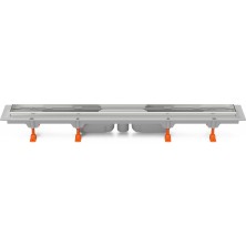 Podlahový linear. žlab 650 mm,spodní D40, bez mřížky, nerez rámeček CH 650/S40 N