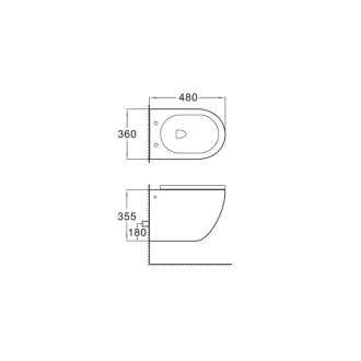 MEXEN LENA BLACK RIMLESS SLIM závěsný klozet + deska DUROPLAST 30224070