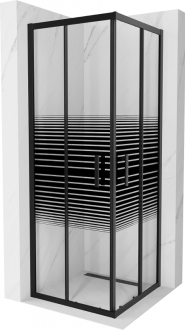 Mexen Rio čtvercový sprchový kout 70 x 70 cm, pruhy, černá - 860-070-070-70-20