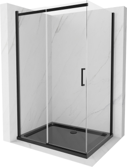 Mexen Omega sprchový kout 100x80, transp., černá + vanička, černá 825-100-080-70-00-4070B