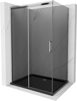 Mexen Omega sprchový kout 100x90 cm, grafit, chrom + vanička, černá 825-100-090-01-40-4070