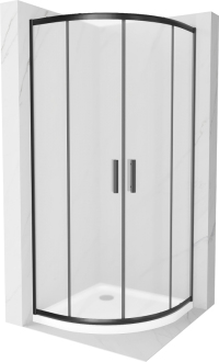 Mexen Rio sprchový kout 80x80, mráz, černá + vanička, bílá 863-080-080-70-30-4110B