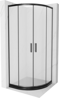 Sprchový kout Mexen RIO 80x80 cm, mráz, černá + vanička, černá 863-080-080-70-30-4170B