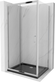 Mexen Apia sprchový kout 120x80, transp., chrom + vanička, černá 840-120-080-01-00-4070